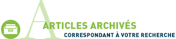 Articles archivés correspondant à votre recherche