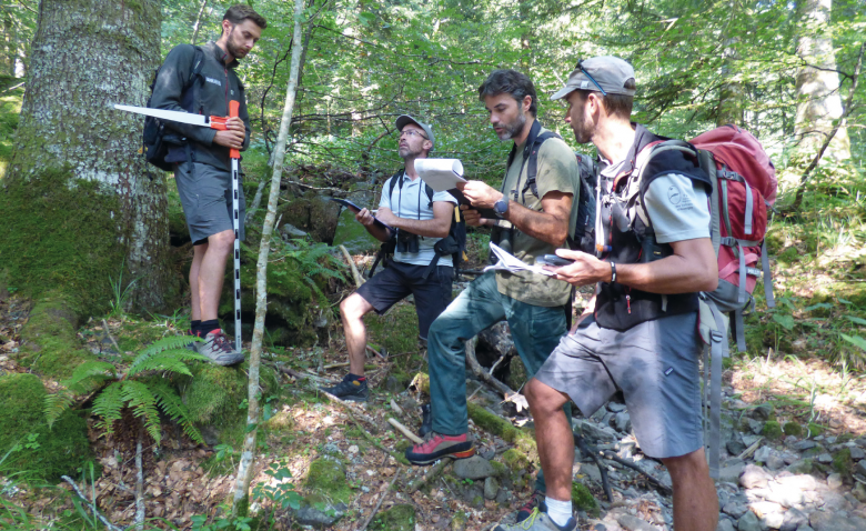 Diagnostic écologique de forêts, échange entre le PNR des Volcans d'Auvergne et l'ONF. © A. Bley