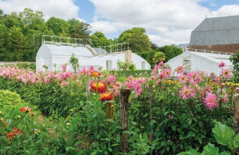 Château de Bouges, géré par le CMN, serre du jardin de fleurs